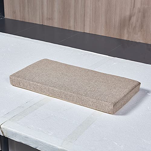Bench Seat Memory Foam Chair Pads Non-Slip Rubber Back Indoor Swing/Settee Cushion 40 X 16 Inch, Khaki #TOP2