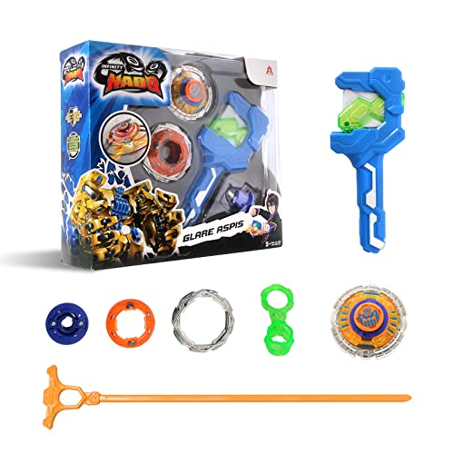 INFINITY NADO Spinning Tops para Niños de Juguete de Metal, Battle Tops Spinning Top Launcher Toy Boys, Infinity Nado Spinning Tops Boys from 5 6 7 8 9 10 11 12 Years, YW624504 Glare Aspis Game