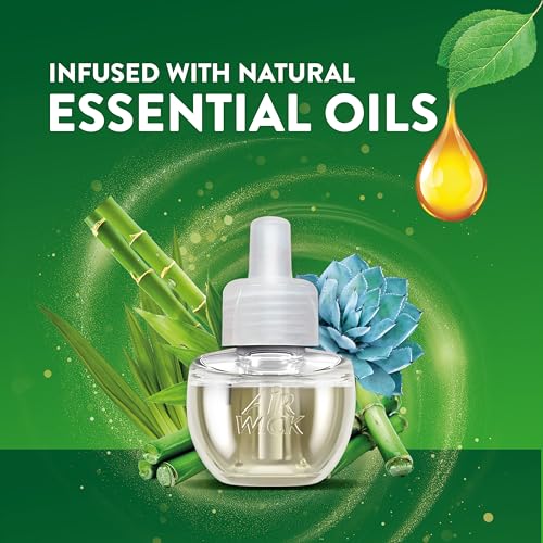 Image of Air Wick Plug in Scented Oil Refill, 2 ct, Blue Agave and Bamboo, Air Freshener, Essential Oils