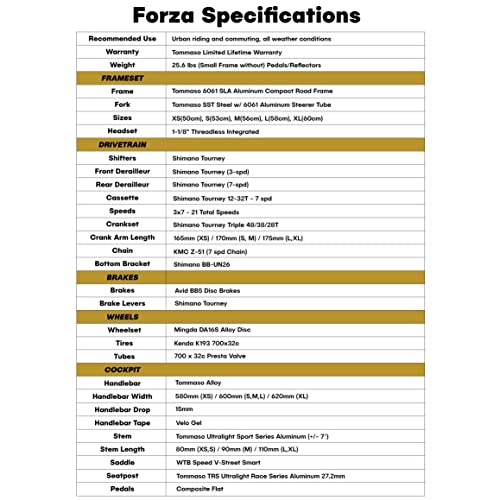Tommaso Forza Tourney Hybrid Disc Brake Fitness Bike, Orange