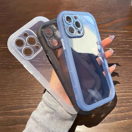 Coque silicone transparente iPhone XR bleu antichoc