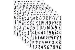 Outus 576 Pieces 8 Sheets Balloon Sticker Letters, Self Adhesive Vinyl Alphabet Number Stickers