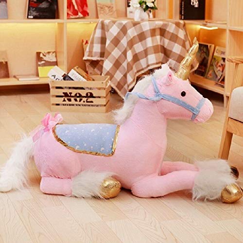 PECLO 100 cm di Peluche di Peluche di Unicorno Grande Peluche di Unicorno di Peluche Animale Bambola di Cavallo Regalo di Giorno dei Bambini Giocattolo per Bambini Regalo di Compleanno Rosa