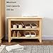 XKZG Storage Bench Wooden Shoe Rack Bench Simple Style Wood Entryway Bench (Natural,23.6