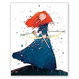 Merida Poster – Girls Bedroom Art Print – Brave Movie Wall Home Decor – Princess Picture...