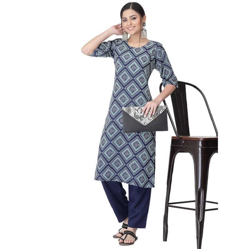 Image of Pinkmint Women's Crepe Striped Regular Kurta