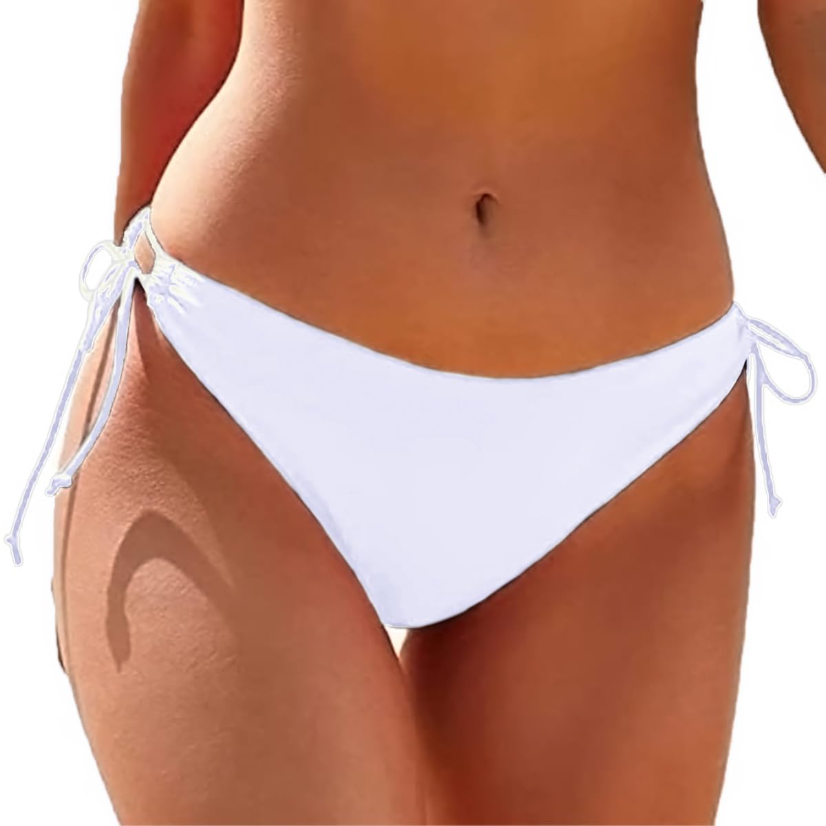 HAWILAND Bikini Hose Damen - Sexy Triangel Bikinihose High Waist Sport Bikini Bottoms Side-Tie Schnüren String Tanga Bikinishorts