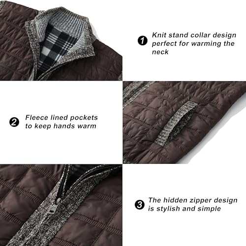 Image of VtuAOL Men's Cardigan Sweaters Casual Full Zip Sweaters Knitted Cardigan with Pockets