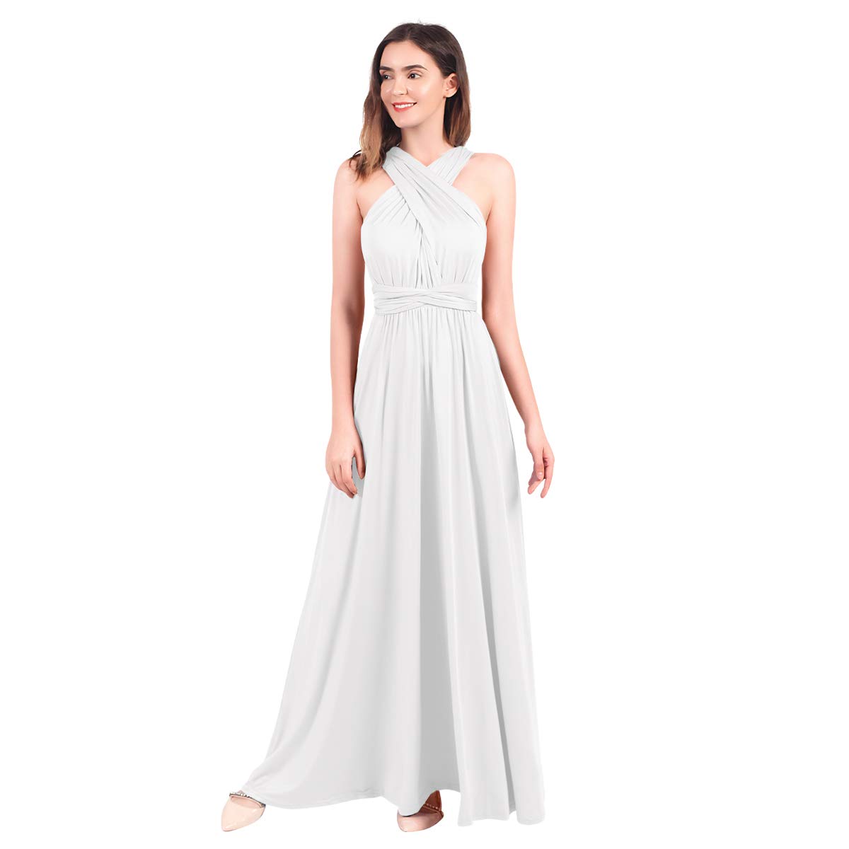Odizli Vestido de noche largo para mujer, sexy, sin espalda, multivía, envolvente, vestido de fiesta, vestido de dama de honor, vestido de fiesta