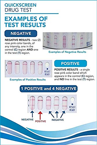 Quickscreen 5 Panel Drug Test Urine Cup, At Home Drug Test For Employment & Insurance Use - Multi Panel Urine Drug Test Kit For Bzd, Coc, Met-500, Opi-300, Thc & Timer - 9162Z (Pack Of 1) #TOP3