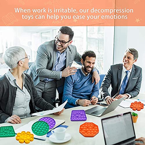 Image of Push Pop it Bubble Fidget Toy, Stress Relief and Anti-Anxiety Tools Sensory Toy for Autism to Relieve Stress for Kids and Adults(Square Orange)