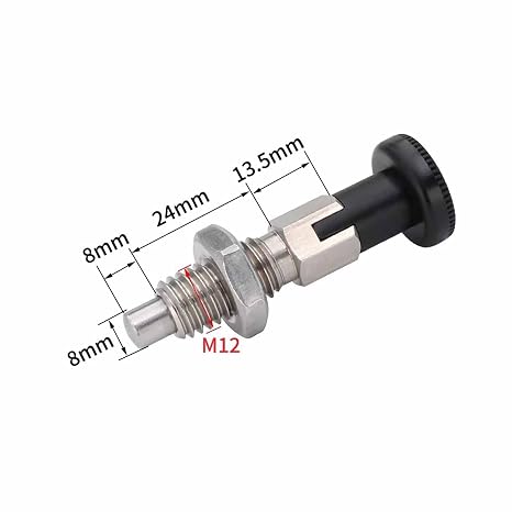 M12 Self-Locking Stainless Steel Spring Locating Pin Ball Nose Spring Plunger Indexing Pin Knob Plunger
