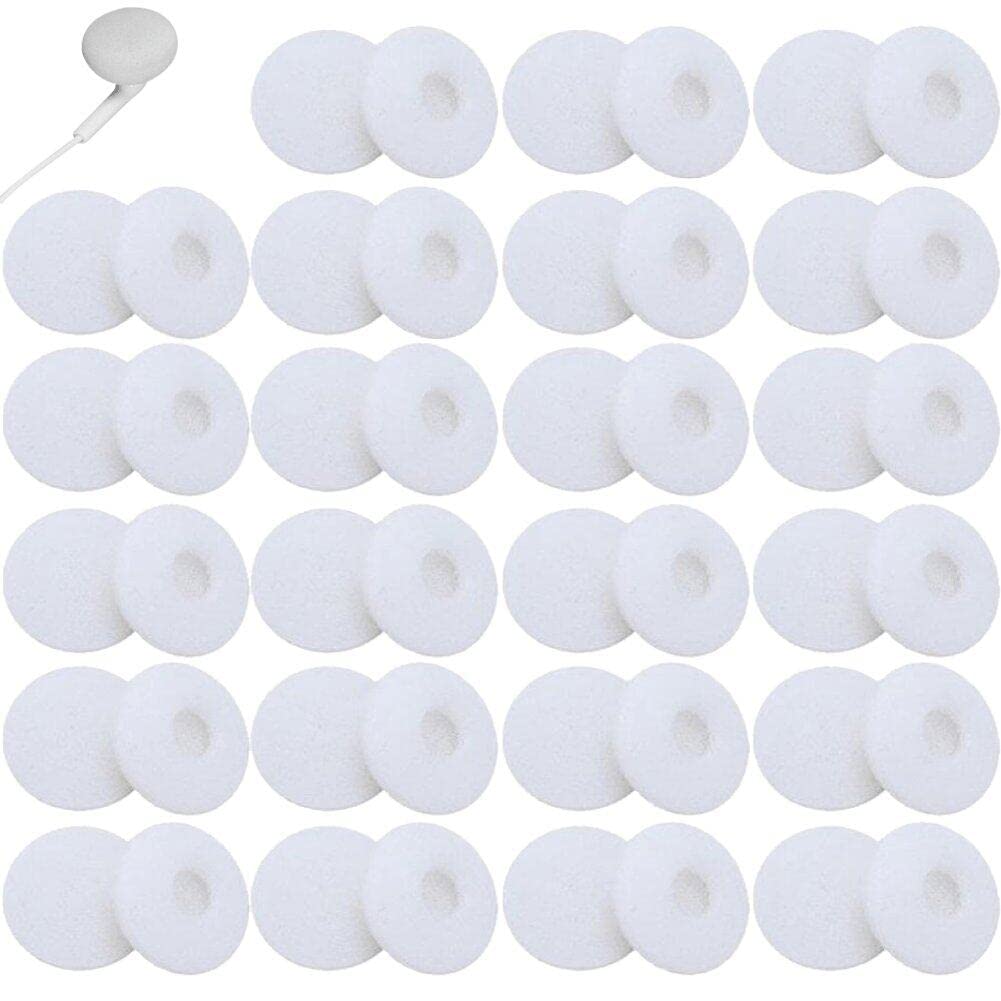 Sanfly White Ear Pads Replacement 50Pcs Sponge Covers Tips Soft Foam Earbud Headphone Earplugs For Earphone Mp3 Mp4 Mobile Phone