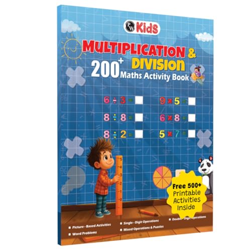 Image of 200+ Multiplication & Division Maths Activity Book For 5+ Years Old | 300+ Worksheets, Activities and Parenting Tips | Single and Double-Digit Multiplication Division Practice Book