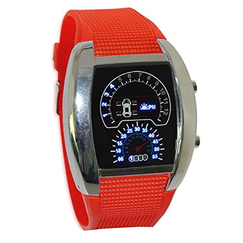 Preisvergleich Produktbild Mode Luft führte Racing Watch fächerförmige führte Silikonuhr geführt , red