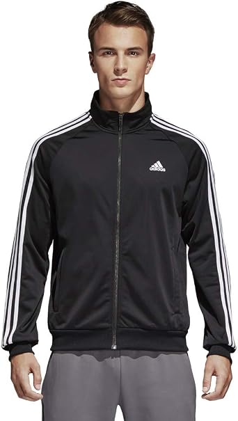 Stripe Tricot Track Jacket, Black 