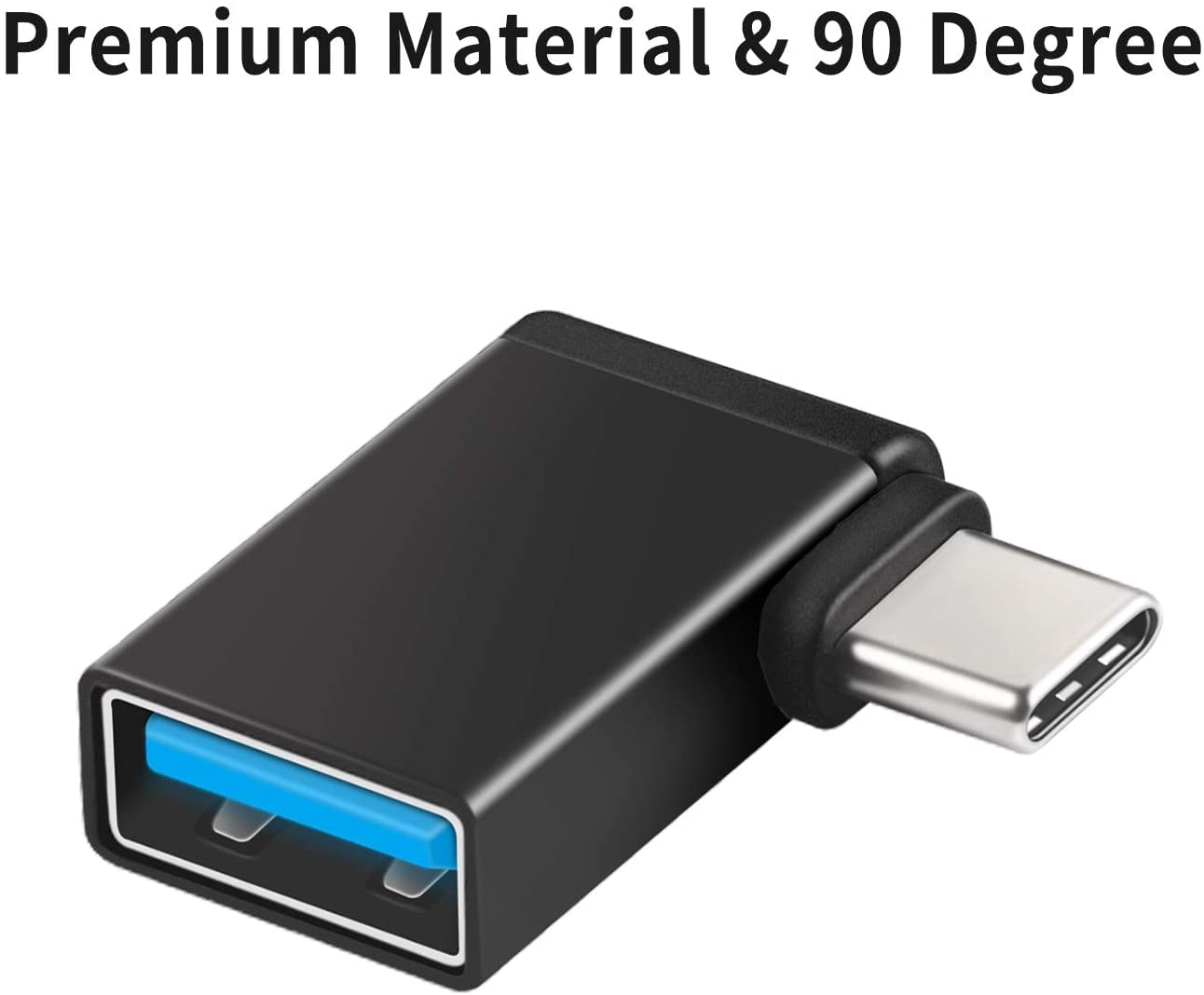 zoerbufan 3 Pezzi Adattatore USB C da 90 Gradi, USB-C Femmina a USB 4 Maschio, Connettore Cavo Caricatore Tipo C, Thunderbolt 4/3 40Gbps 8K@60hz per MacBook Pro/Air, Steam Deck, Switch(L+F+T