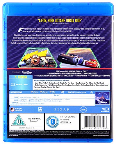 Cars 3 [Blu-ray] [2017] [Region Free]