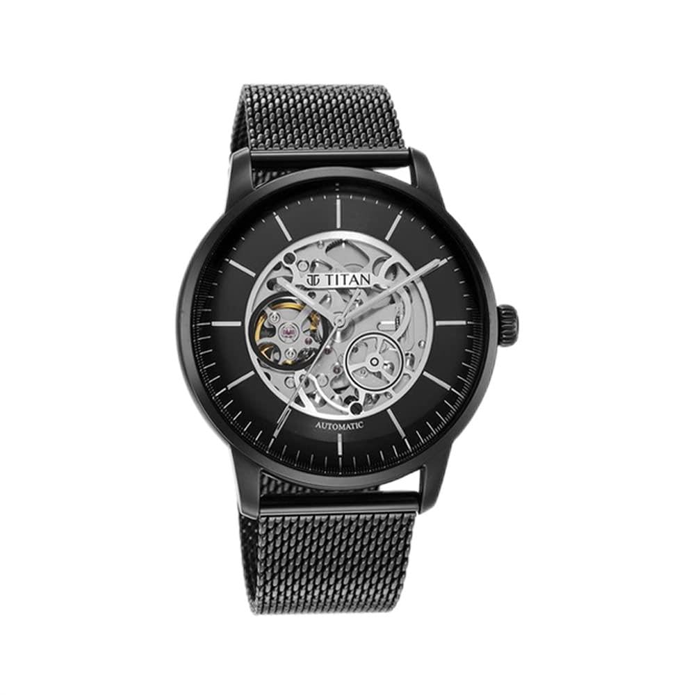 Titan Mechanical Black Dial Automatic Analog Watch for Men with Stainless Steel Strap-NS90110NM01 (B09ZHWQCYD) Amazon Price History, Amazon Price Tracker