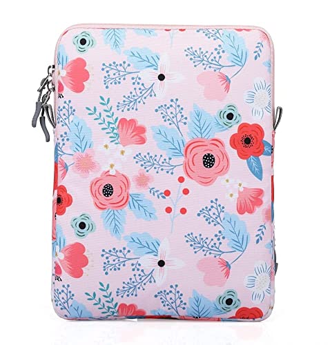 Image of SWOOK 13 inch Laptop Sleeve Case 13.3 Compatible with New MacBook Air M1 A2337 A2179 A1932 2018-2021| MacBook Pro A2338 M1 A2251 A2289 A2159 A1989 A1706 A1708|XPS Surface Pro ThinkPad Envy Swift 3 - Red Flower