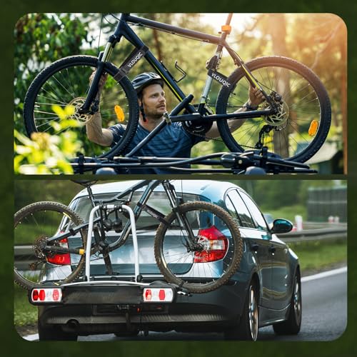 Image of 4 PCS Bike Rack Straps Bike Wheel Straps, Adjustable Bike Straps for Rack with Durability Hook Bike Car Rack Accessories, Keep The Bicycle Wheel from Spinning for Transportation and Storage