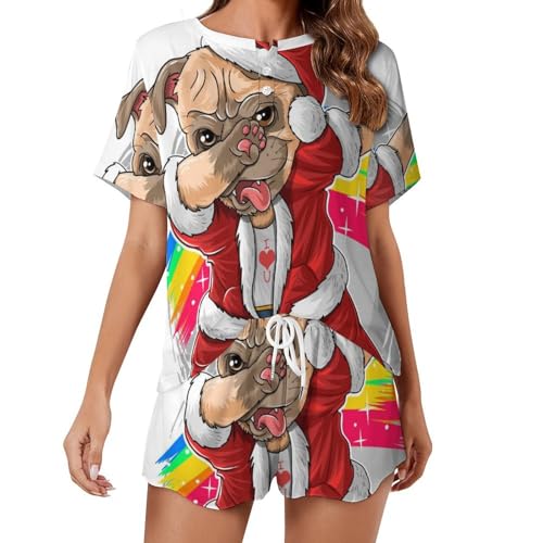 Pyjama pug femme manches courtes pour savourer des moments de tendresse et de douceur estivale