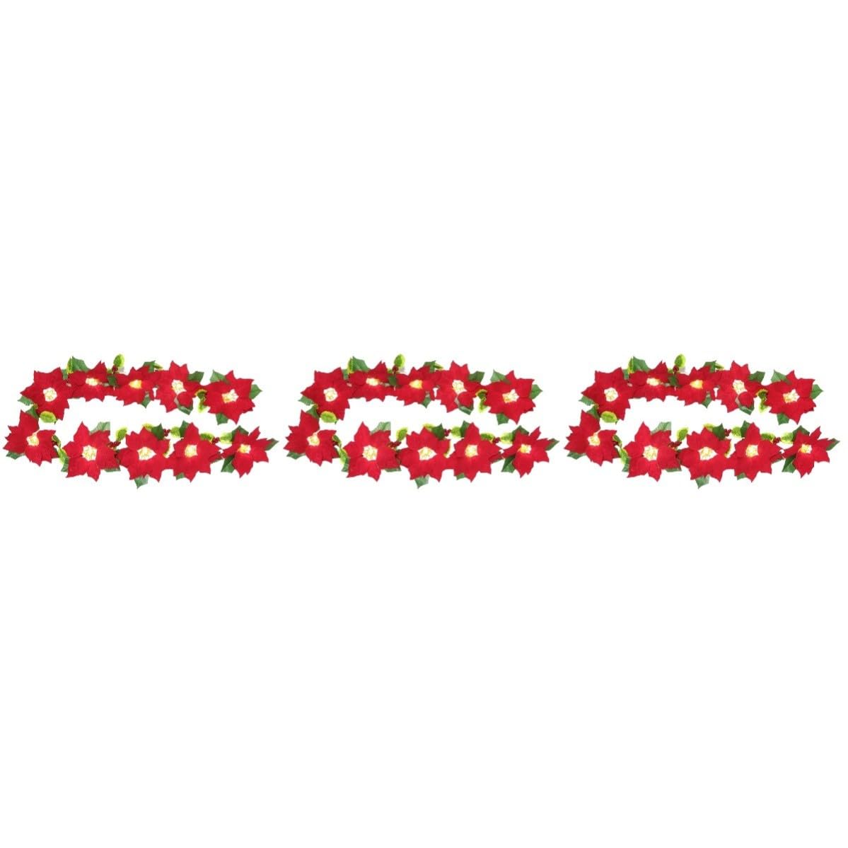 3 Juegos Guirnalda LED Navideña USB de 10 Luces, Decoración Roja
