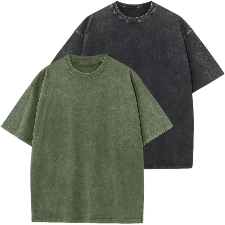 Mix Colors Cotton T-Shirts Pack,Mens Shirts Casual Stylish Loose Fit Vintage Crewneck Summer Tee for Men Women