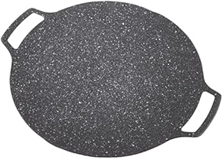 HEEPDD Round Teppanyaki Frying Pan, High Thermal Conductivity Harmless Heavy Korean BBQ Plate Aluminum Alloy for Home Outdoor Stove Gas Type 33cm