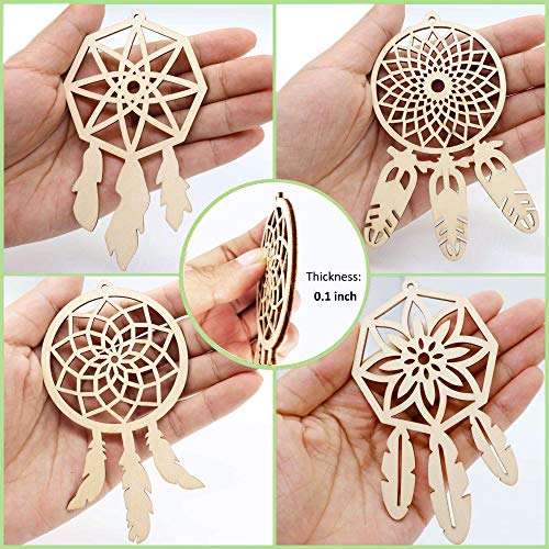 40Pcs Wooden Diy Dream Catchers Kits For Kids Girls Womens Decorative Hanging Ornaments To Paint, Spring Decorations Dream Catchers For Home Easter Decorations Easter Ornaments For Tree Home Decor #TOP6