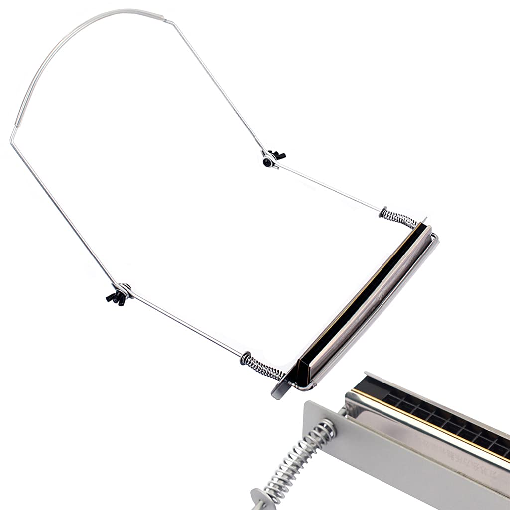 Alnicov Supporto per armonica Supporto per collo Supporto per armoniche a 24 fori Argento