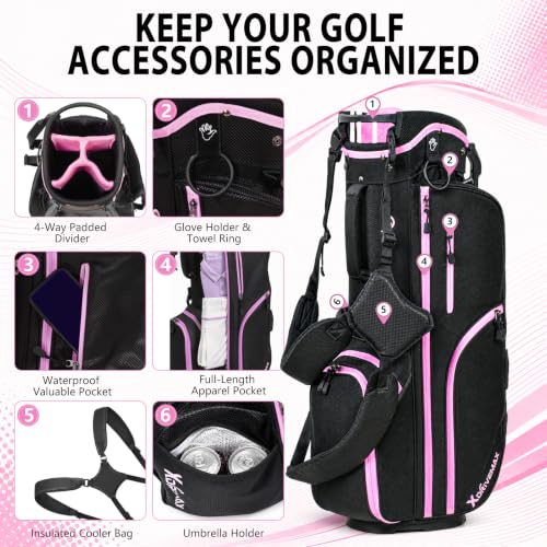 Image of XDriveMax Men's & Women's Complete Golf Clubs Set (11-Piece Package), Lightweight Graphite /Steel Shafts, 460cc Driver, 3 Wood, Hybrid, 5-9 Iron+PW+SW, Blade Putter, Deluxe Stand Bag (Right /Left Hand)
