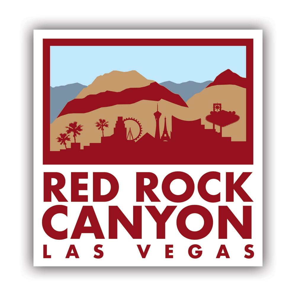 Red Rock Canyon Las Vegas Sticker Decal - Self Adhesive Vinyl - Weatherproof - Made in USA - rv Bicycle Cycle Hike Travel 2" Wide