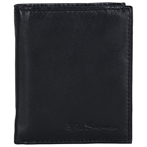 Ben Sherman Men's Manchester Slim Bifold Full-Grain Leather RFID Minimalist Gift Box Wallet
