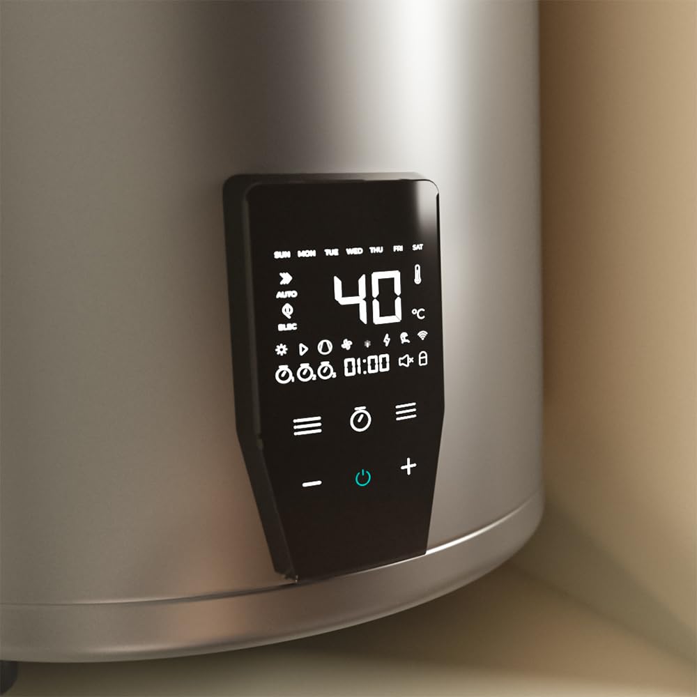 Cecotec Thermo avec Aerotermie de 120L, Chauffe-eau AeroThermal 120 Water Connected. Énergie Sostenible, Bas Consommation, Écran Tactile, Contrôle par APP, R290, Température jusqu’à 75ºC