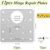 12 Pack Hinges Repair Plate Set, Stainless Steel Drawer Hinge Replacement Plates Kit, Kitchen Cabinet Cupboard Door Hinge Fixing Brackets with 72pcs Screws for Furniture Wardrobe Mending Kit