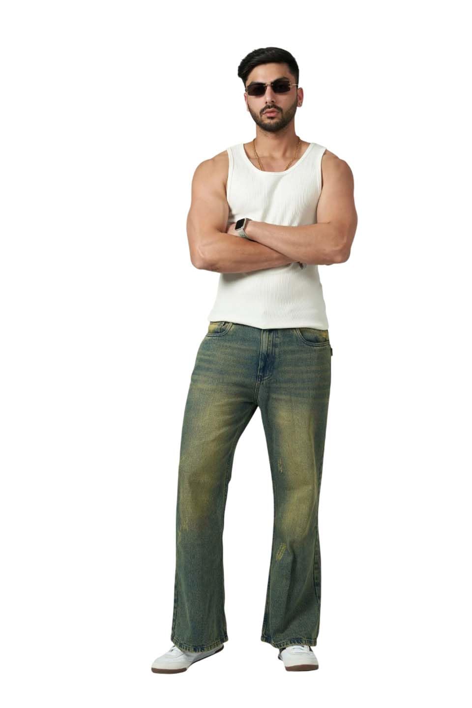 Men’s Bell Bottom Jeans || Bootcut Denim | Wide Leg Flared Jeans for Men || High Waist Stretchable Retro Fit || Cotton for College Casual-picture-13