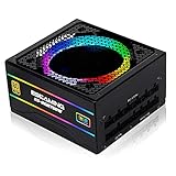 ESGAMING Power Supply 750W, 80+ Gold Certified, Fully Modular RGB Power Supply, ATX 12V Active PFC Switching Power Supply, 10 Year Warranty