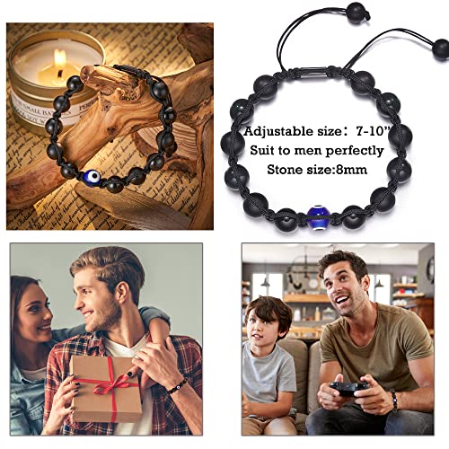 Glemay Evil Eye Bracelet For Men Natural Stone Bracelet Adjustable Protection Good Luck Amulet For Boy #TOP4