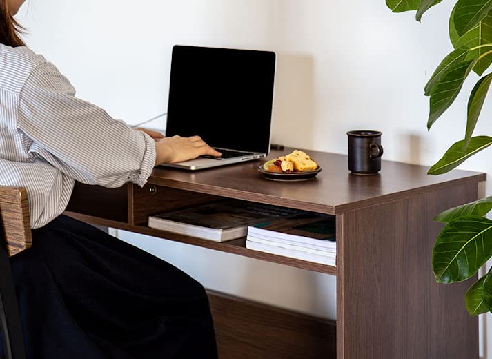 Amazon.co.jp: パソコンデスク 幅110cm コンセント付き デスク 薄型