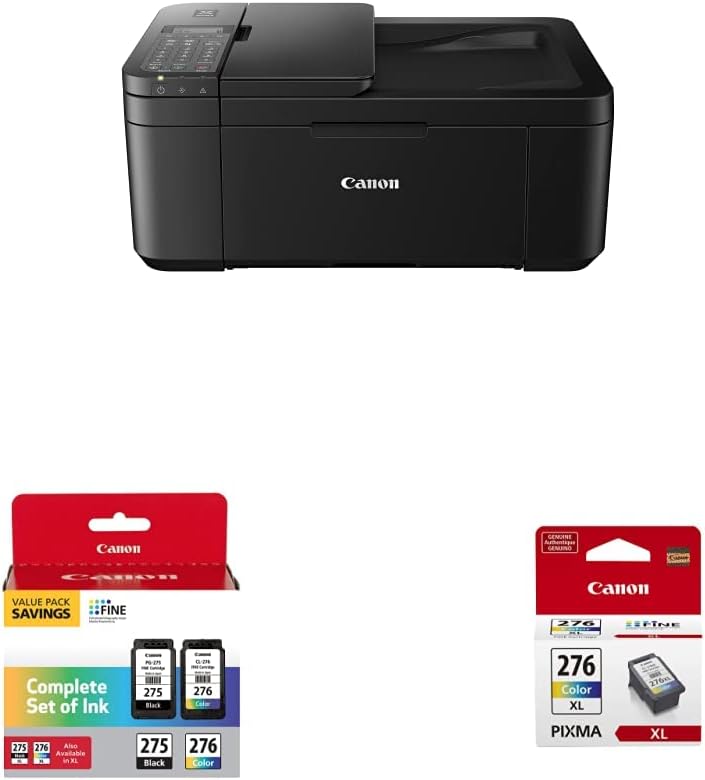 Canon PIXMA TR4720 All-in-One Wireless Printer, Black & PG-275/CL-276 Multi Pack & CL-276XL AMR
