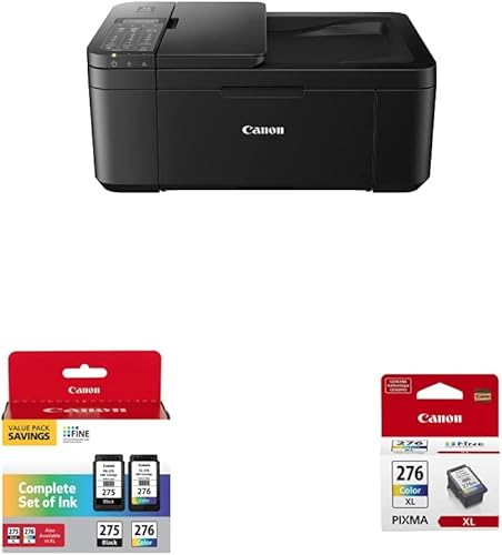 Canon PIXMA TR4720 Impresora inalámbrica todo en uno, color negro, paquete múltiple PG-275CL-276 y CL-276XL AMR