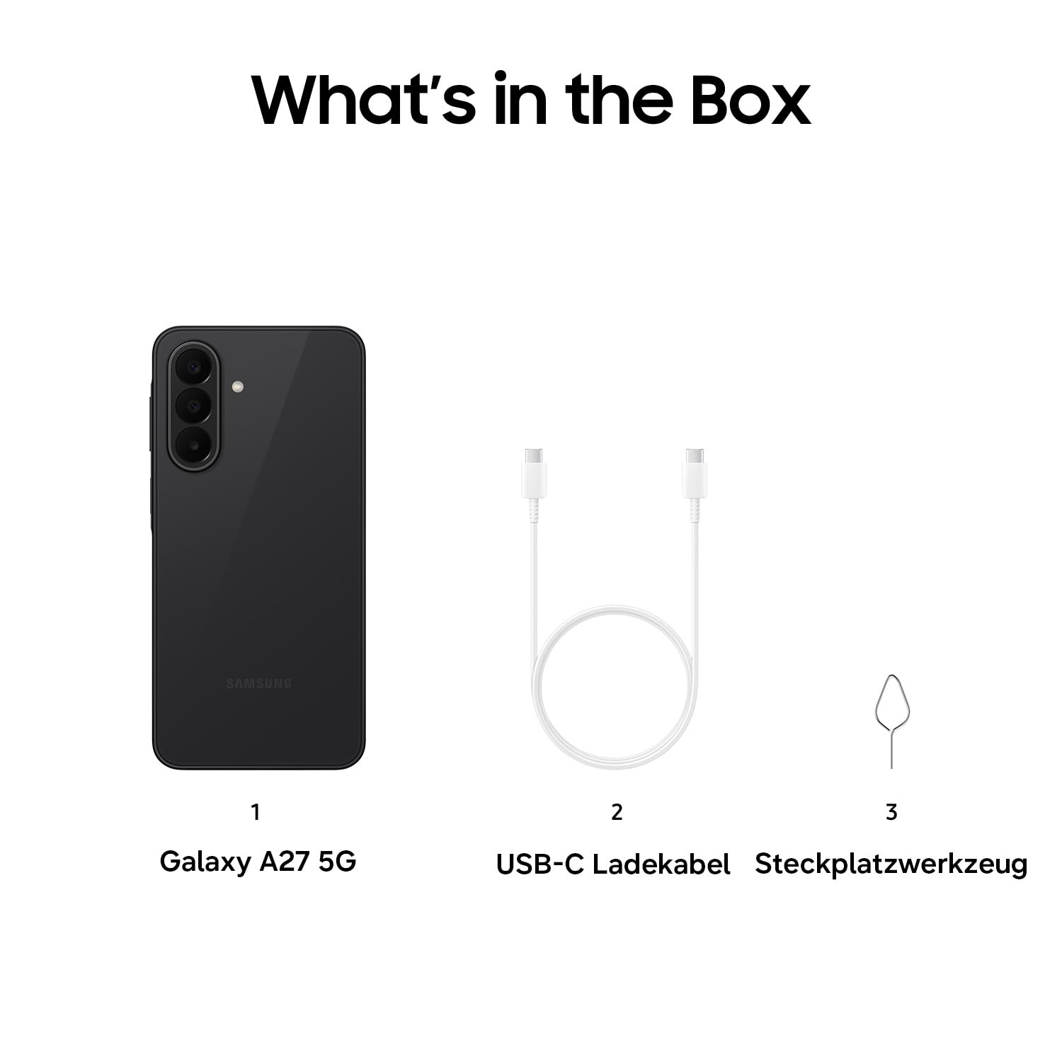 Samsung Galaxy A27 5G Smartphone mit KI-Funktionen, Handy, Black, 128 GB | Circle to Search, Objekt-Radierer, Sprachtranskription, Dreifach-Kamerasystem, IP64, 5000-mAh-Akku, 6 Betriebssystem-Updates