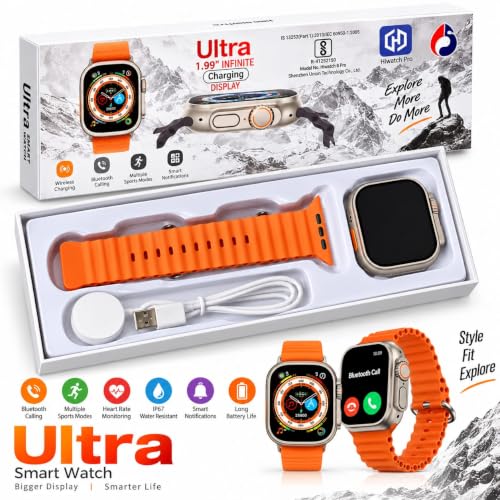 Image of T800 Smart Watch for Men & Women, 1.99 inch Large Infinite Display, Bluetooth Calling, Multiple Sports Modes, Heart Rate Monitoring, IP67 Water Resistant, Smart Notifications