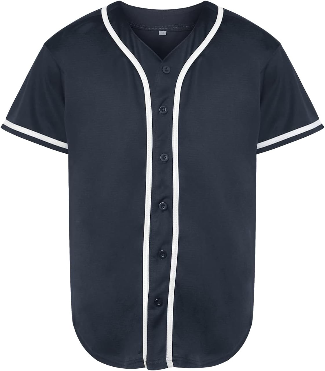 Blank Baseball Jersey Button Down Shirts,Men's Hip Hop Plain Short Sleeve Sports T Shirts S-3XL