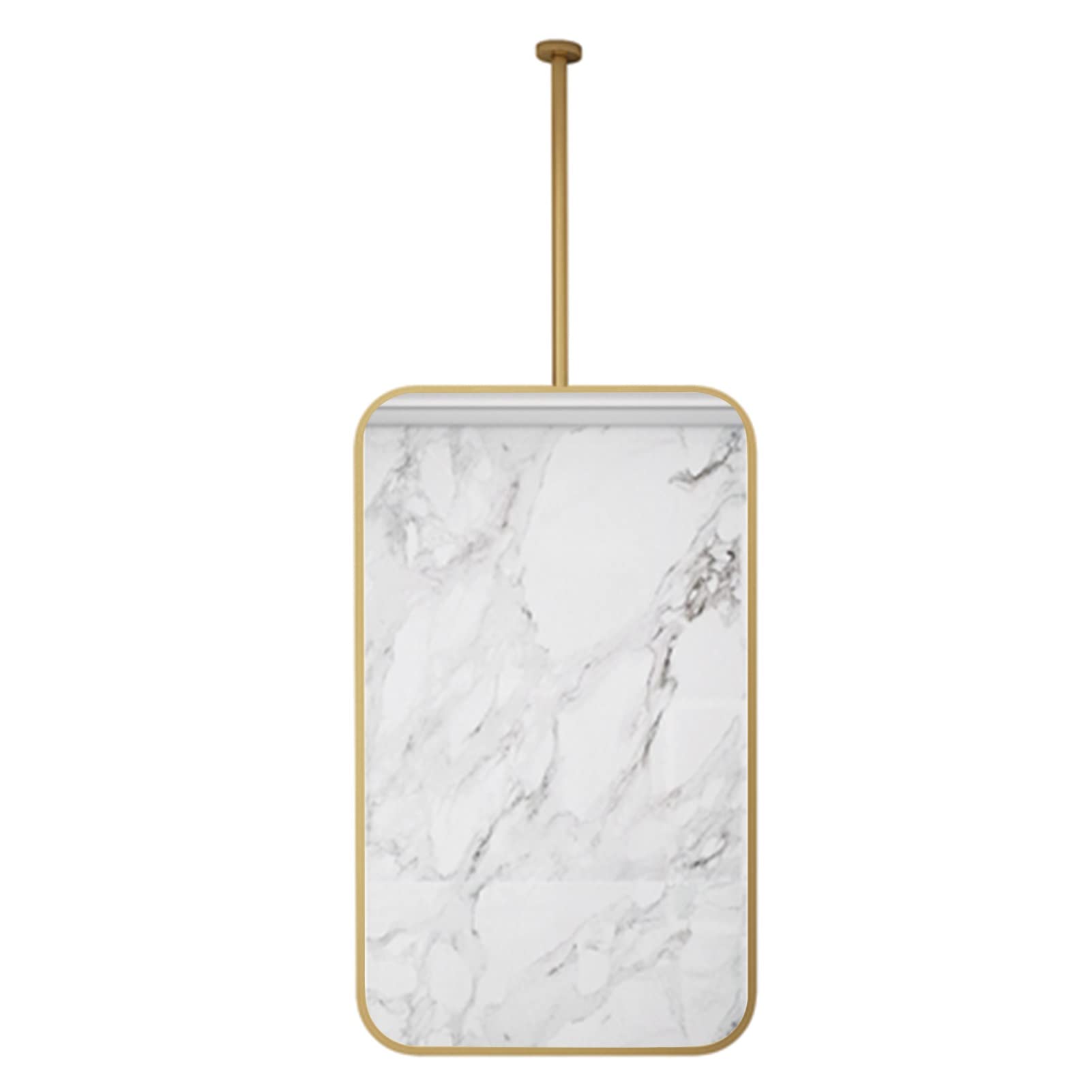 GLJTUO Decorative Rectangular Wall Mirrors with Hanging Rod Square Gold Metal Frame for Bedroom Bathroom Office Living Room Entryway HD Glass,size_name-40cmx60cm