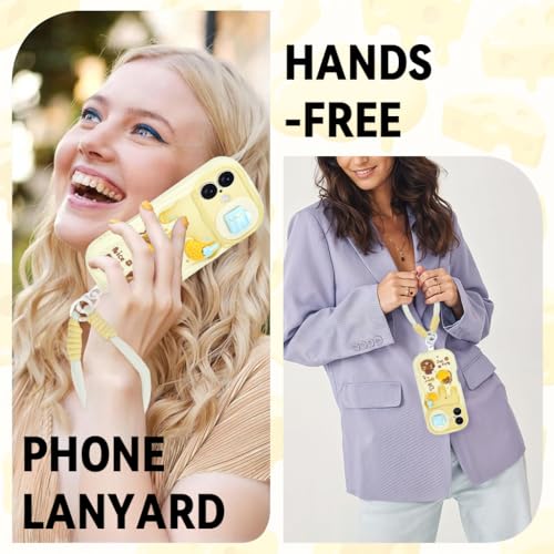 Image of ZORBES Cute 3D Bear Silicone Cover with Lanyard, Phone Case for iPhone 16