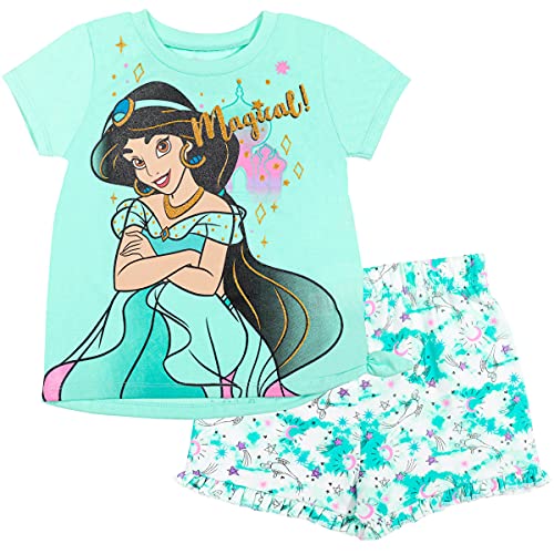 Disney Princess Jasmine Big Girls T-Shirt French Terry Shorts Set Blue 14-16