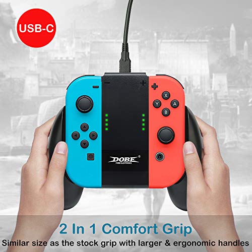 Kinvoca Joy Con Charging Grip, Ergo Comfort Joycon Grip For Nintendo Switch Joy-Con Controllers, Portable Joycon Charger Dock With 79In Usb-C Cable And Battery Indicators, High Speed Charge While Play #TOP3