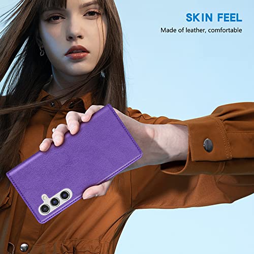 ZZXX for Samsung Galaxy A14 Wallet Case Strong Magnetic 6.6 inch,Purple - image 6